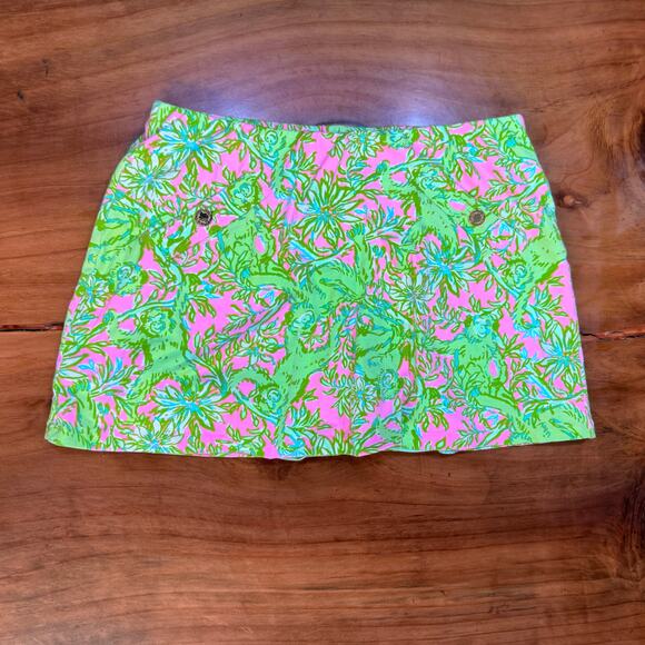 Lilly Pultizer Womens Skort M Skirt Shorts Floral Cotton Madison Chimply Chic J7 - Picture 1 of 6